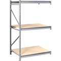 Tennsco Tennsco Bulk Storage Rack - 48"W x 24"D x 120"H - Add-On - 3 Shelf Levels - Wood Deck - Light Gray BU-4824120PA-LGY
